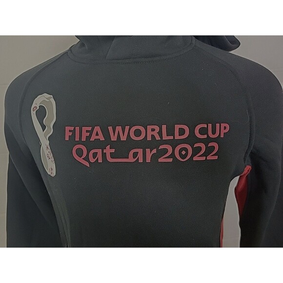 NWT Outerstuff Mens 2022 FIFA World Cup Premium Fleece Hoodie Black Red Qatar‎ M - Picture 8 of 13